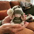 Noel the Christmas Mouse Amigurumi Pattern step 4 - final assembly and finishing