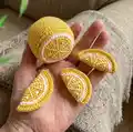 Half lemon and lemon slices Amigurumi Pattern step 4 - final assembly and finishing