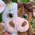 Baby cow and Baby bull Amigurumi Pattern step 2 - assembly progress