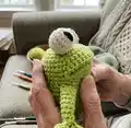 Crochet Frog Amigurumi Pattern step 2 - assembly progress