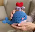 Cupid Whale Amigurumi Pattern step 1 - construction progress