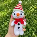 Snowman Amigurumi Pattern step 1 - construction progress