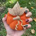Pumpkin Amigurumi Pattern step 1 - construction progress