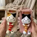Cat Phone Pouch Amigurumi Pattern step 1 - construction progress