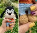 Standing and Sitting Goofy Amigurumi Pattern step 3 - details and accessories