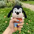 Standing and Sitting Goofy Amigurumi Pattern step 2 - assembly progress