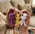 Jellyfish Keychains Amigurumi Pattern step 1 - construction progress