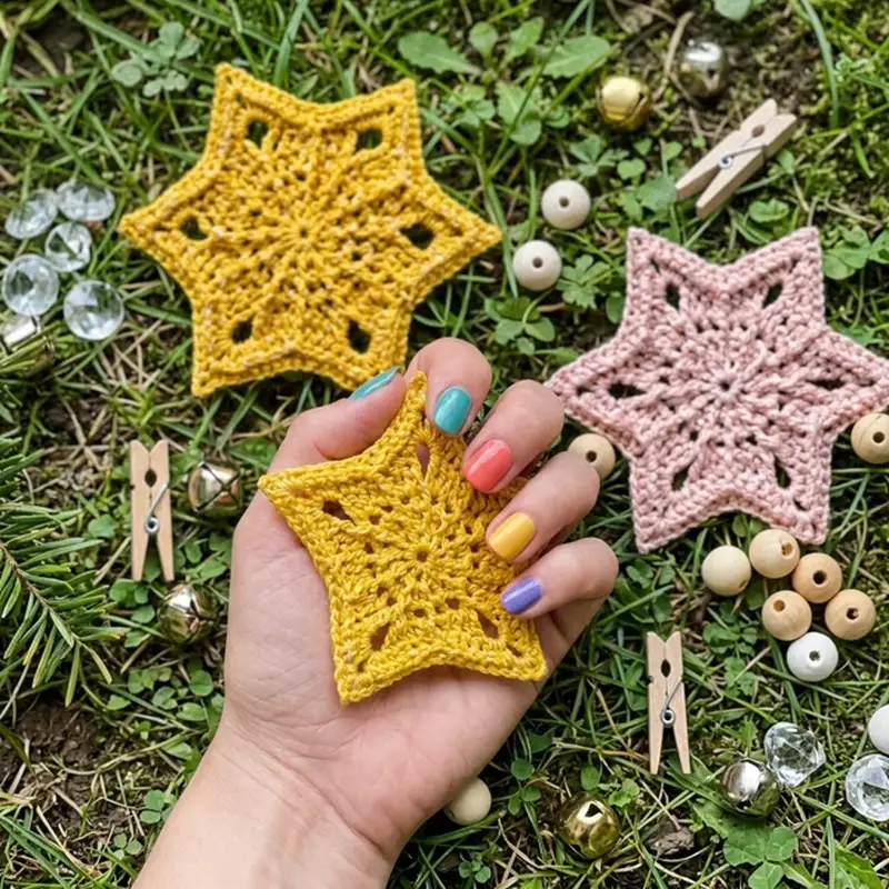 Complimentary Intermediate crochet pattern: Sun Star Snowflake Pattern - Simple to follow guide