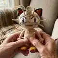 Meowth Amigurumi Pattern step 1 - construction progress