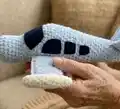 Plush Bonanza Beechcraft V-tail Amigurumi Pattern step 2 - assembly progress