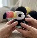 Toucan Amigurumi Pattern step 1 - construction progress