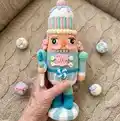 The Baby Blue Nutcracker Amigurumi Pattern step 4 - final assembly and finishing