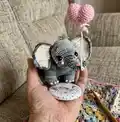Elephant Elf Amigurumi Pattern step 1 - construction progress
