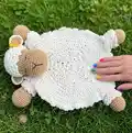 Sheep Security Blanket Amigurumi Pattern step 1 - construction progress
