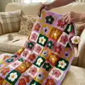 Field of Daisies Crochet Blanket Pattern step 1 - construction progress