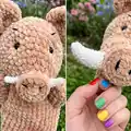 Boar Hand Puppet Amigurumi Pattern step 3 - details and accessories
