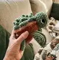 Succulent Turtle Amigurumi Pattern step 1 - construction progress