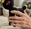 Umbreon Plushie Amigurumi Pattern step 2 - assembly progress
