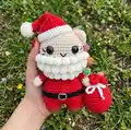 Santa Christmas Cat Amigurumi Pattern step 1 - construction progress