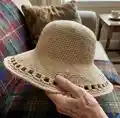 Crochet Summer Sun Hat Pattern step 4 - final assembly and finishing