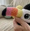 Toucan Amigurumi Pattern step 2 - assembly progress