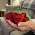 Stanley the Strawberry Amigurumi Pattern step 4 - final assembly and finishing