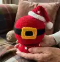 Santa Belly Snow Globe Amigurumi Pattern step 4 - final assembly and finishing