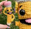 Bobby The Pencil Amigurumi Pattern step 2 - assembly progress