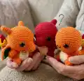 Charmander Amigurumi Pattern step 1 - construction progress