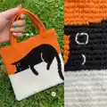 Black Cat Bag Crochet Pattern step 3 - details and accessories