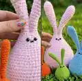 Bunny Amigurumi Pattern step 2 - assembly progress