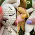 Plush snuggler BUNNY Amigurumi Pattern step 2 - assembly progress