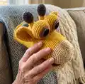 Giraffe Hand Puppet Amigurumi Pattern step 1 - construction progress
