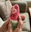 Wendi the Watermelon Amigurumi Pattern step 3 - details and accessories