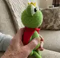 Frog Prince Amigurumi Pattern step 2 - assembly progress