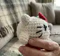 Kirby Hello Kitty Amigurumi Pattern step 2 - assembly progress