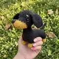 Yumi the Dachshund Bicolor Amigurumi Pattern step 1 - construction progress