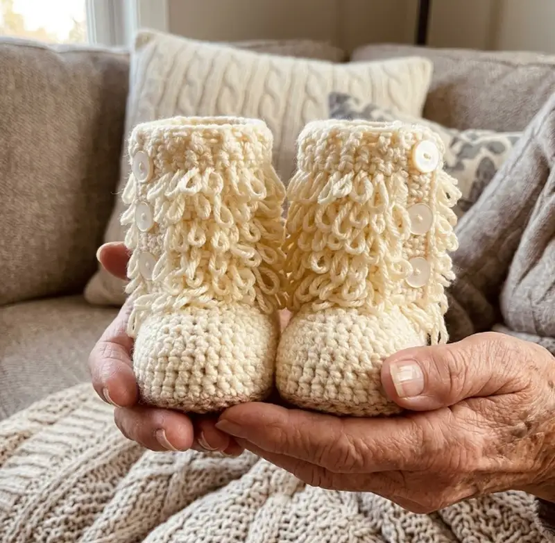 Complimentary Intermediate crochet pattern: The Furrylicious Baby Boot Pattern - Simple to follow guide