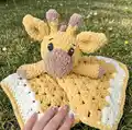 Giraffe Lovey Blanket Amigurumi Pattern step 1 - construction progress