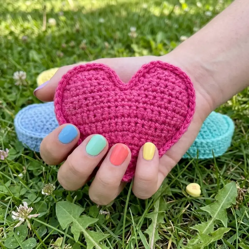 Complimentary Beginner Friendly crochet pattern: Conversation Candy Hearts Pattern - Simple to follow guide