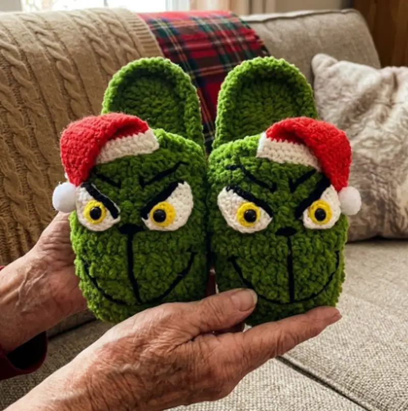 Quality crochet pattern: Grinch Slippers Pattern - Intermediate level guide with complete instructions