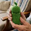 Crochet Emotional Support Pickle Amigurumi Pattern step 4 - final assembly and finishing