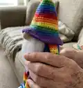 Pride Rainbow Gnome Amigurumi Pattern step 2 - assembly progress