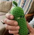 Crochet Emotional Support Pickle Amigurumi Pattern step 3 - details and accessories