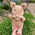 Boar Hand Puppet Amigurumi Pattern step 1 - construction progress