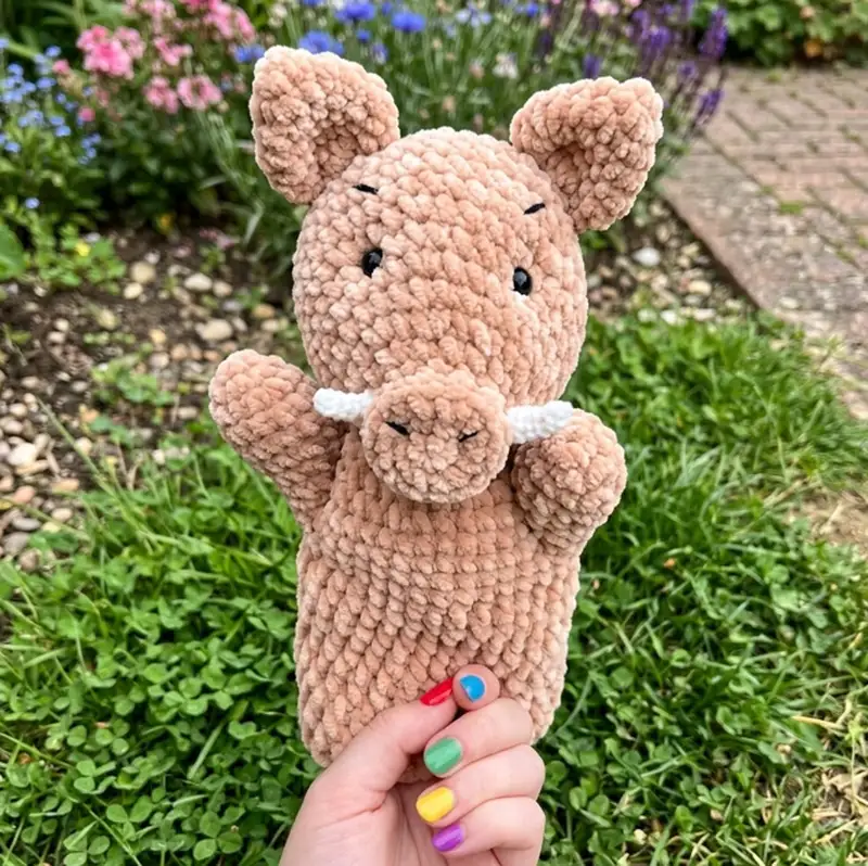 Complimentary Intermediate crochet pattern: Boar Hand Puppet Amigurumi Pattern - Simple to follow guide