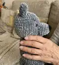 WOLF HAND PUPPET Amigurumi Pattern step 2 - assembly progress