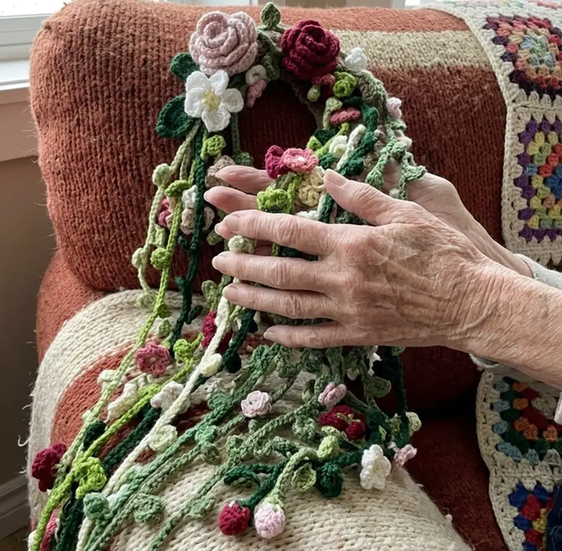 Complimentary Intermediate crochet pattern: Flower Garden Hood Pattern - Simple to follow guide