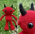 The Little Devil Amigurumi Pattern step 3 - details and accessories