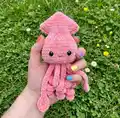 Squid Amigurumi Pattern step 1 - construction progress